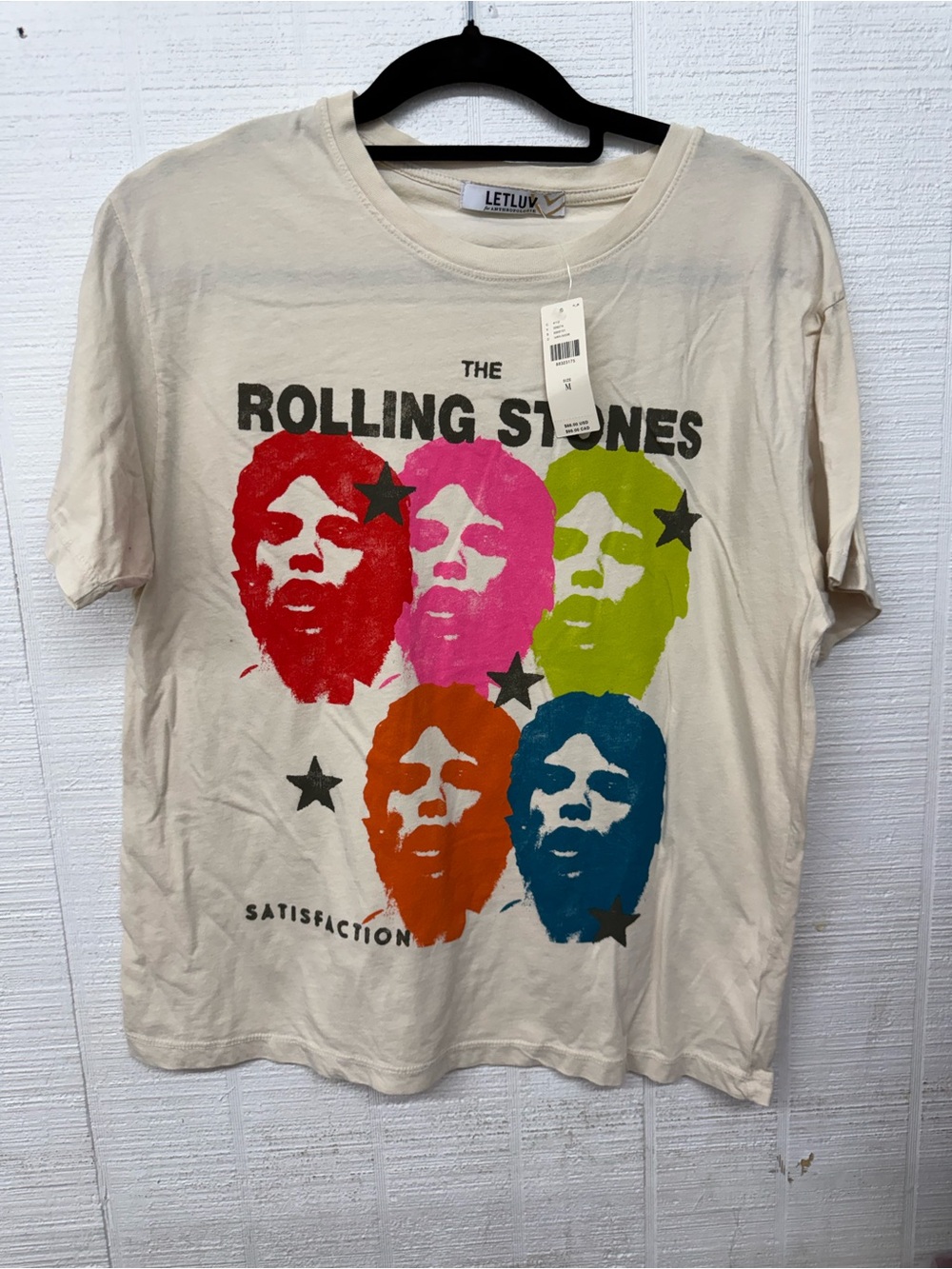 Men’s Rolling Stones Graphic Tee — Cream with Multicolor Print